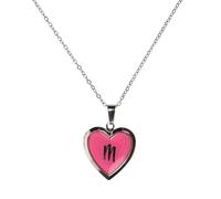 Stands Out, Supplying Outstanding Gifts M Personalised Heart Shaped Glow In The Dark Locket Pink Initial Pendant Kids Necklace