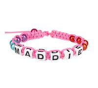 Stands Out, Supplying Outstanding Gifts Maddie Personalised Girls Pink Friendship Bracelet Name Multicolour Alphabet Bead