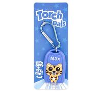 Stands Out, Supplying Outstanding Gifts Max Name Tiger Boys Blue Novelty Personalised Mini LED Toy Torch Carabiner Clip
