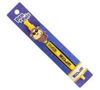 Stands Out, Supplying Outstanding Gifts Michael Boys Personalised Yellow Retractable Pen With a Fun Monkey Character With Blue Ink