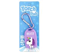 Stands Out, Supplying Outstanding Gifts Millie Name Unicorn Girls Purple Novelty Personalised Mini LED Toy Torch Carabiner Clip