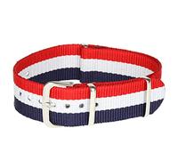Stands Out, Supplying Outstanding Gifts NATO Style Watch Strap Band Army Military Nylon Webbing - Red, White and Blue Striped, 18mm