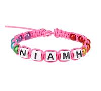 Stands Out, Supplying Outstanding Gifts Niamh Personalised Girls Pink Friendship Bracelet Name Multicolour Alphabet Bead