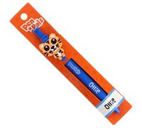 Stands Out, Supplying Outstanding Gifts Ollie Boys Personalised Blue Retractable Pen With a Fun Tiger Character With Blue Ink
