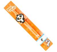 Stands Out, Supplying Outstanding Gifts R Initial Letter Kids Personalised Orange Retractable Pen With a Fun Penguin Character With Blue Ink