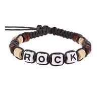 Stands Out, Supplying Outstanding Gifts Rock Personalised Boys Black Friendship Bracelet Message Alphabet Beads
