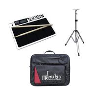 Standzo Rockstar Pad 20 Pro Advanced, 29 Buttons with 147 Indian Percussion, 8 Velocity Sensitive Pads, White, with Stand and Hard Case