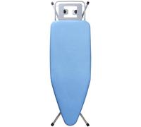 STANEW Ironing Board, Folding Ironing Board for Steam Generator, Anti-Closing System, Adjustable Height, with 100% Cotton Cover, Built-in Iron Stand, Non-Slip Feet (120 x 45 cm, Blue)