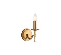 Stanford 1 Light Indoor Candle Wall Light Antique Brass E14 Netlighting Gold One Size