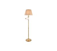 Stanford 1 Light Swing Arm Floor Lamp Antique Brass with Beige Shade E27 Netlighting Gold One Size