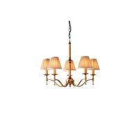 Stanford 5 Light Multi Arm Ceiling Pendant Chandelier Antique Brass E14 Netlighting Gold One Size