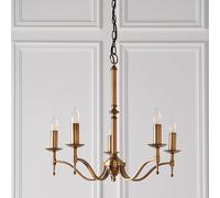 stanford 5 lights pendant light in antique brass