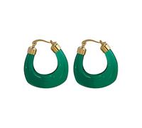 STANG Exaggerated Green Transparent Resin Hoop Earring French Vintage Horseshoe Acrylic Big Hoops Earrings Women