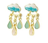 STANG S925 silver needle drop oil cloud raindrop tassel earrings earrings women's light luxury temperament exquisite jewelry gift