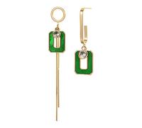 STANG S925 silver needle personality creative geometric square asymmetric earrings earrings female simple temperament jewelry gift, Green