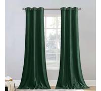 StangH 96 inch Length Dark Green Velvet Curtains Light Blocking for Bedroom, Luxury Decorative Window Drapes Cold Resistant Noise Absorb for Hallway/Porch, W42 x L96, 2 Panels