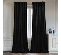StangH Back Tab Doorway Velvet Curtain Super Soft Black Blackout Privacy Theater Curtains Extra Wide Thermal Insulated Sliding Door Panels for Bedroom, W62 x L80 inches, 1 Panel