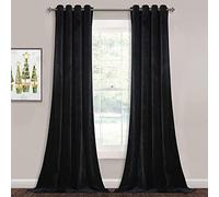StangH Black Velvet Curtains 108 inches - Blackout Soft Luxury Velvet Panel Drapes for Bedroom Window Treatment Thermal Insulated Grommet Draperies, 52 x 108 Inches, 2 Panels