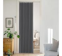 StangH Blackout Accordion Door Curtain for Room Divider, Sliding Door Thermal Insulated Folding Curtain for Bathroom Laundry with Tieback and Hooks, Grey, W50 x L80, 1 Panel
