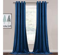StangH Blue Velvet Curtains 84 Inches - Set of 2 Luxury Velvet Blackout Grommet Window Drapes Heat Block Out Noise Absorb Draperies for Bedroom/Guest Room, Royal, Blue, W52 x L84 inches