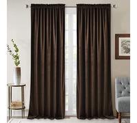 StangH Brown Velvet Curtains Luxurious Thermal Insulated Drapes for Living Room & Bedroom, Soft Noise Reducing Light Blocking Curtains Elegant Home Decor, W52 x L92, 2 Panels