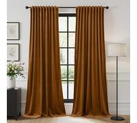 StangH Burnt Orange Curtains 84 inches Long Fall Curtains for Living Room Super Soft Velvet Room Darkening Noise Reducing Window Drapes for Nursery Kids Bedroom, W52 x L84, 2 Panels