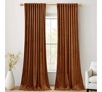 StangH Burnt Orange Halloween Backdrops High Ceiling Tall Curtains 132 inches Long Back Tab Thermal Insulated Window Door Drapes for Living Dining Room Office, W52 x L132, 2 Panels