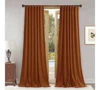 StangH Burnt Orange Velvet Curtains Light Blocking Bedroom Panels 102 inches Long, Thermal Insulated Window Treatment Soundproof for Study/Office Luxury Decor for Hallway, W52x L102, 2 Panels