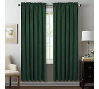 StangH Christmas Green Curtains 72 inches Length Dark Green Velvet Bedroom Window Curtains Super Soft Vintage Home Decoration for Holiday Fete/French Door/Farmhouse, W52 x L72, 2 Panels