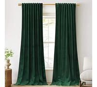 StangH Dark Green Velvet Curtains 84 inches - Christmas Decor Luxury Thick Room Darkening Window Drapes for Bedroom, Thermal Insulated Privacy Curtains for Living Room, W52 x L84, 2 Panels