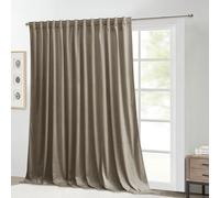 StangH Extra Wide Camel Beige Curtains for Living Room, Super Soft Velvet Room Darkening Window Drapes 96 inches Long Back Tab Privacy for Sliding Door, W100 x L96, 1 Panel