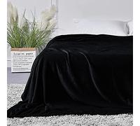 StangH Fleece Bed Blanket Queen Size - Flannel Super Soft Throw Blanket for Babies, Cozy Microfiber Plush Fuzzy Blankets for Couch Sofa Decoration, (Queen Size 90 x 90, Black)