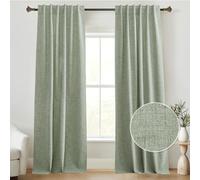 StangH Full Blackout Sage Green Curtains for Bedroom, Linen Textured Living Room Darkening Curtains Back Tab Thermal Insulated Christmas Drapes for Living Room Nursery, W52xL96, 2 Panels