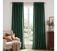 StangH Green Velvet Curtains for Living Room, 96 inches (243.8 cm), Luxury Christmas Decoration, Back Tab Top, Thermal Insulated, Blackout, Heat and Cold Resistant, W 52×L 96, 2 Panels