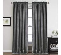 StangH Grey Velvet Curtains 84 inches Long - Soft Thick Velvet Blackout Window Drapes Thermal Insulated Window Treatment for Bedroom/Living Room/Dorm, W52 x L84 Per Panel, Set of 2