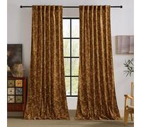 StangH Harvest Amber Orange Velvet Curtains 84 inches Long, Luxury Fall Curtains Print Vintage Floral Drapes Back Tab Thermal Curtains for Holiday/Bedroom, W52 x L84, 2 Panels