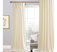StangH Ivory White Curtains Velvet - 10 ft Backdrop Curtains for Wedding Party Decor, Privacy Room Divider Drapes for Nursery Bedroom/Hospital/Hotel, W52 x L120 inches, 1 Panel