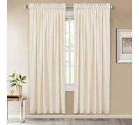 StangH Ivory White Velvet Curtains - Rod Pocket Bedroom Curtains 72 inches Heavy-Duty Privacy Window Decoration Drapes for Nursery/Wedding Backdrop, W52 x L72, 2 Panels