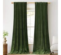 StangH Moss Green Curtains 100 inches Long Back Tab Thermal Insulated Room Darkening Drapes for Sliding Door Living Room Christmas Decoration for Bedroom, W52 x L100, 2 Panels