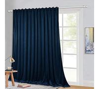 StangH Navy Blue Velvet Curtains - Blackout Thermal Insulated Backdrop Curtains Privacy Room Divider Curtain Drapes for Media/Home Office/Movie Room, W100 x L84, 1 Panel