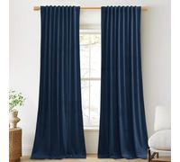 StangH Navy Blue Velvet Curtains - Luxury Home Decoration Back Tab Heat Blocking Privacy Room Dividers for Doorway/Sliding Glass Door, W52 x L90, 2 Panels