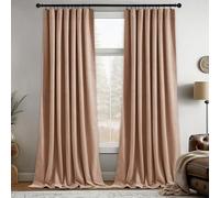 StangH Nursery Sunlight Blush Curtains - Room Darkening Curtains for Bedroom Elegant Interior Decoration Privacy Window for Living Room, W52 x L96, Blush Beige, 2 Panels