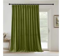 StangH Olive Green Velvet Curtains for Living Room, W72 x L96, 1 Panel