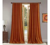 StangH Orange Curtains Velvet 96 inches Long for Bedroom, Pumpkin Luxury Back Tab Room Darkening Window Drapes for Theater, Bright Orange Backdrops, W52 x L96, 2 Panels