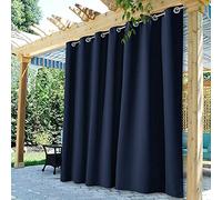 StangH Outdoor Curtains Navy Blue - Waterproof Curtains for Patio, Indoor Outdoor Extra Wide Blackout Curtain Panels for Sliding Door, W100 x L95, 1 Panel