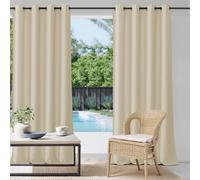 StangH Outdoor Curtains Waterproof Extra Long Blackout & Thermal Insulated Weighted Curtain Ideal for Sliding Door/Deck/Lanai. W 52" x L 108", Natural Beige, 1 Panel
