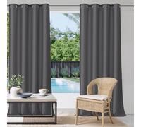 StangH Outdoor Waterproof Curtains 108 inches Long - Heavy Weighted Blackout Drapes Privacy Thermal Insulated Drapery for Balcony/Arbor/Pavilion, Grey, W52 x L108 inches, 1 Panel