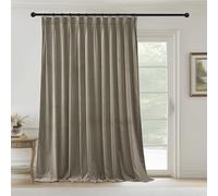 StangH Pinch Pleated Velvet Curtains 108 inches Long, Keep Light Out Vertical Floor to Ceiling Drapes Extra Wide Energy Saving Track System Panels for Bedroom, Camel Beige, W72 x L108, 1 Panel