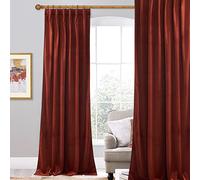StangH Rust Velvet Curtains - Super Soft Luxury Retro Home Decor Bedroom Back Tab Thermal Insulated Window Drapes for Christmas Living Room Nursery Girls, W52 x L84 inches, 1 Panel