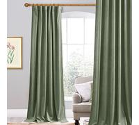 StangH Sage Green Velvet Curtains 108 inches for Bedroom, Room Darkening Soundproof Window Drapes for Nursery Kids, Heavy Thick Panels for Backdrops, W52 x L108, 1 Panel